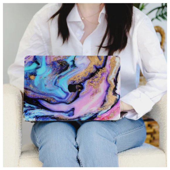 Velvet Caviar Galaxy Glitter Marble MacBook Case 2.0 NEW - Picture 1 of 11